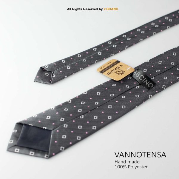 Stylish Dark Gray Dimond Pattern Necktie T-165 3 Stylish Dark Gray Dimond Pattern Necktie T-165