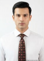Classic Dark Brown Pattern Poly Necktie T-167