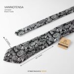 Classic Black, White Pattern Jamawar Necktie T-169 - Image 2