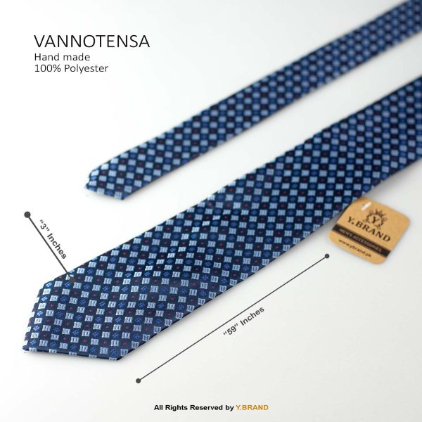 Blue Three Tone Pattern Poly Necktie T-170 2 Blue Three Tone Pattern Poly Necktie T-170
