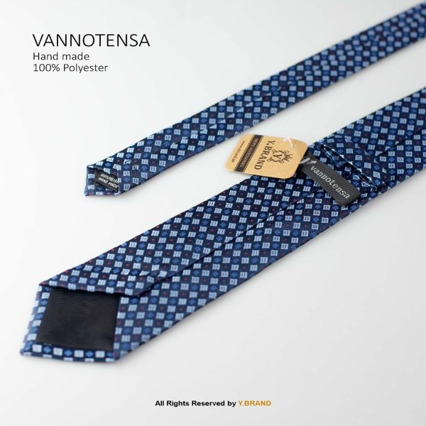Blue Three Tone Pattern Poly Necktie T-170 3 Blue Three Tone Pattern Poly Necktie T-170