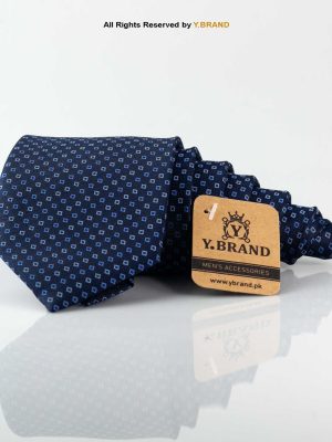 Classic Navy Blue Micro Square Pattern Necktie T-171