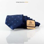 Classic Navy Leaf Pattern Poly Necktie T-174