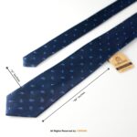 Classic Navy Leaf Pattern Poly Necktie T-174 - Image 2