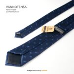 Classic Navy Leaf Pattern Poly Necktie T-174 - Image 3