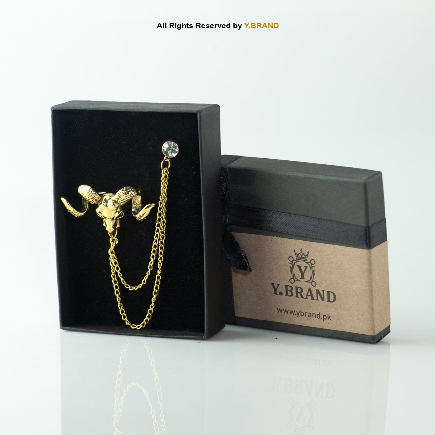 B-1131 Gold And Silver Markhor Brooch-B-1131 - Image 1