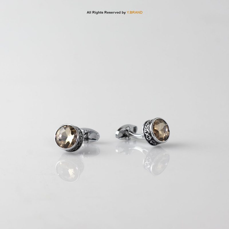 Luxurious Round Gemstone Special Men's Cufflinks-CL-0115