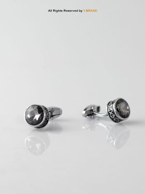 Luxurious Round Gemstone Special Men's Cufflinks-CL-0115