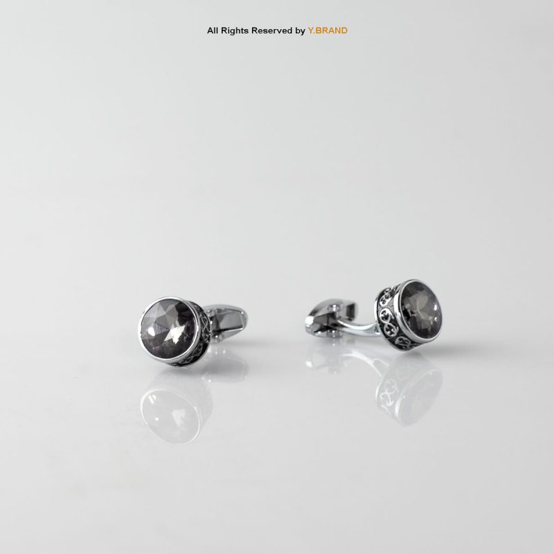 Luxurious Round Gemstone Special Men's Cufflinks-CL-0115
