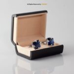 Luxury Sliver Cufflinks with Big Zircon-CL-0130 - Image 6