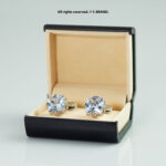 Luxury Sliver Cufflinks with Big Zircon-CL-0130 - Image 7