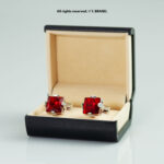 Luxury Sliver Cufflinks with Big Zircon-CL-0130 - Image 6