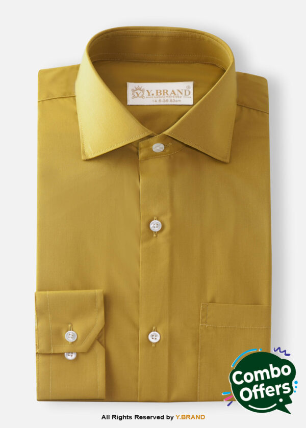 YBRAND-Gold Yellow formal shirt FS-1057 1 YBRAND-Gold Yellow formal shirt FS-1057