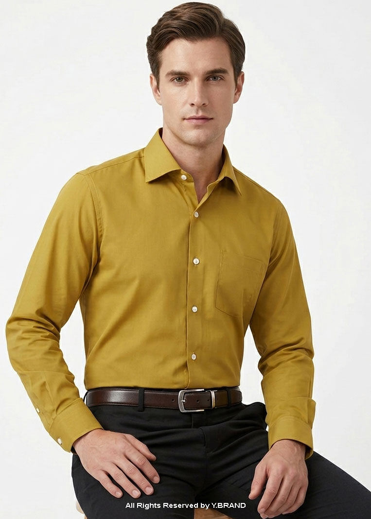 FS-1057-d YBRAND-Gold Yellow formal shirt FS-1057 - Image 1