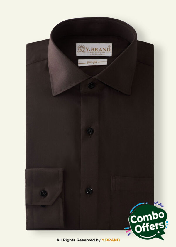 YBRAND-Chocolate Brown formal shirt FS-1061 1 YBRAND-Chocolate Brown formal shirt FS-1061