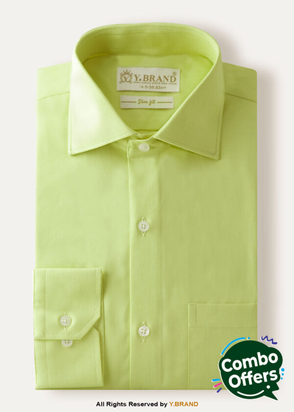 YBRAND-Light Lime formal shirt FS-1062 1 YBRAND-Light Lime formal shirt FS-1062