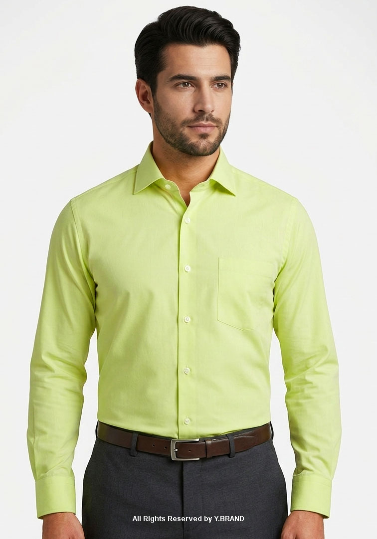 FS-1062-d YBRAND-Light Lime formal Slim fit shirt FS-1062 - Image 1