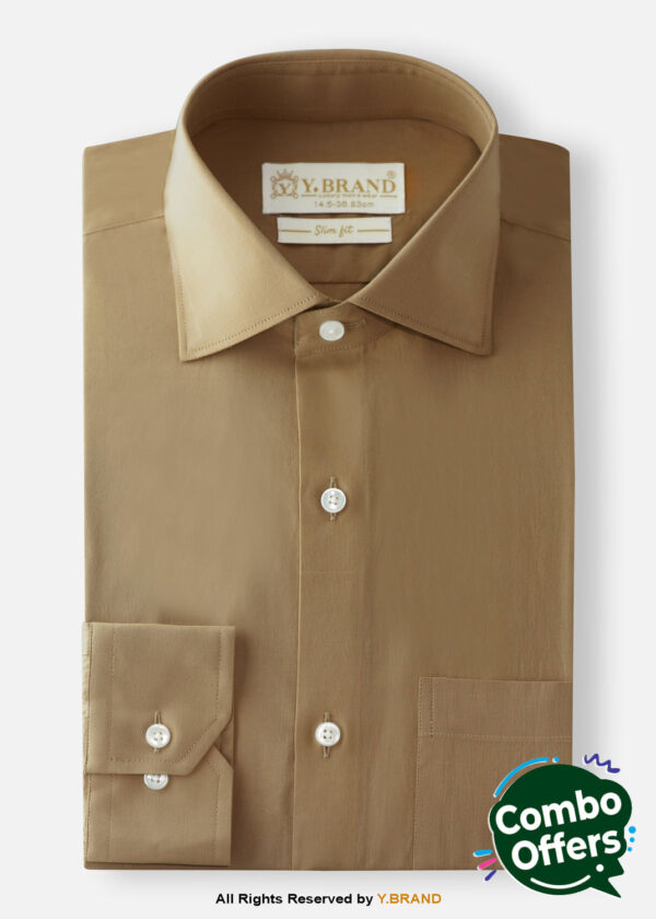 YBRAND-Light Brown formal shirt FS-1063 1 YBRAND-Light Brown formal shirt FS-1063
