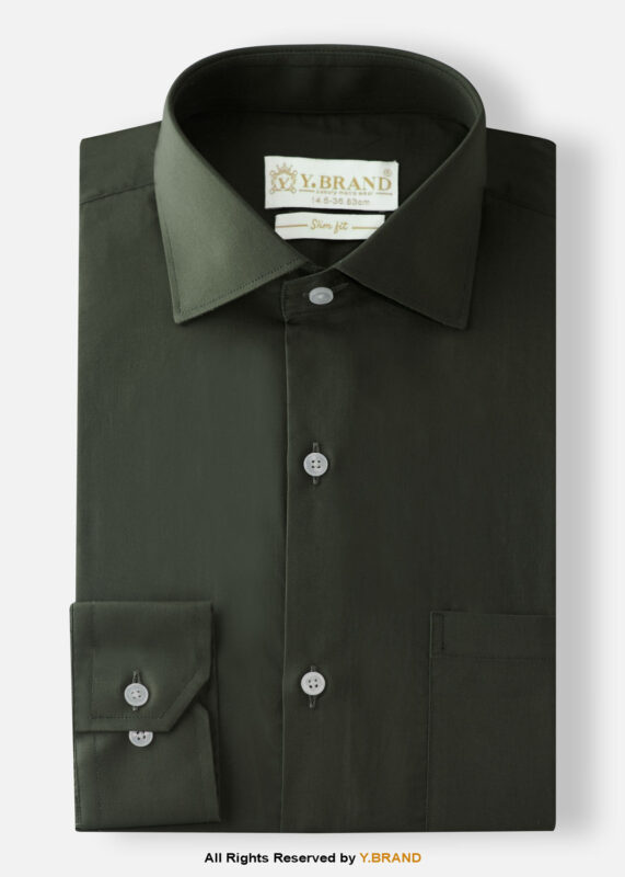 YBRAND-Dark Olive Green formal shirt
