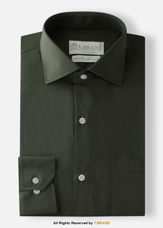 YBRAND-Dark Olive Green formal shirt FS-1065 8 FS 1065