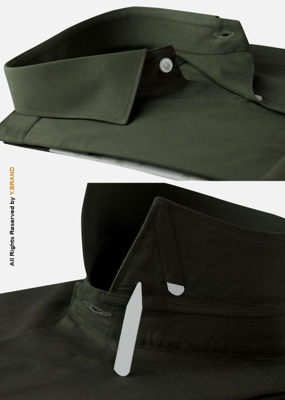 YBRAND-Dark Olive Green formal shirt FS-1065 9 FS 1065B