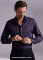 YBRAND-Dark Purple formal shirt FS-1066 - Image 2