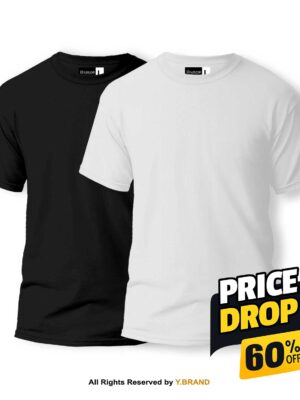 Pack Of 2- Plain Round Neck Basic T-shirt PMTS-1394