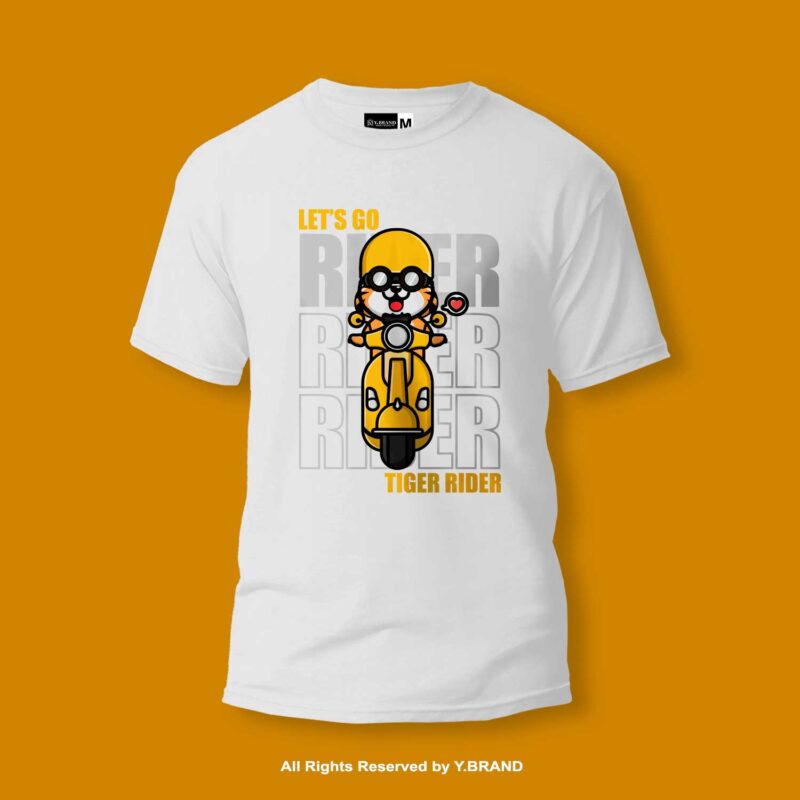 Tiger Rider Round Neck T-shirt PMTS-1396 6 TS 1396 W