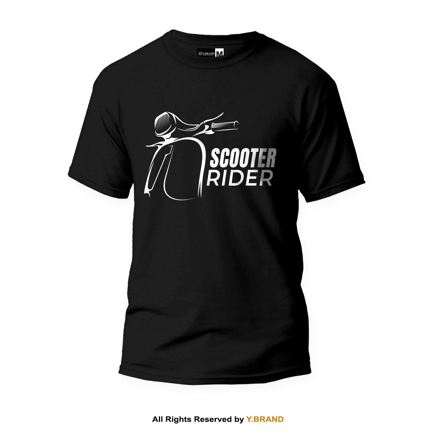TS-1398-B Scooter Rider Round Neck T-shirt PMTS-1398 - Image 1