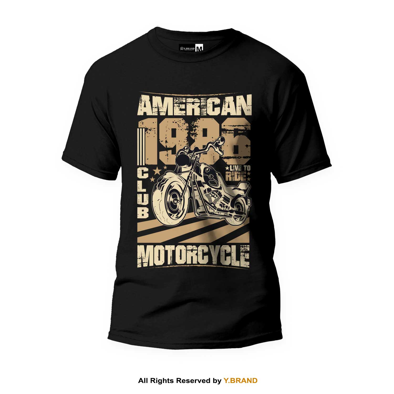 TS-1399-B American Motorcycle Round Neck T-shirt PMTS-1399 - Image 1