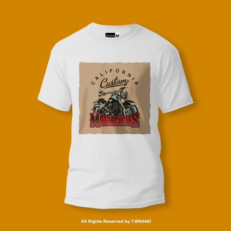 California Custom Motorcycle Round Neck T-shirt PMTS-1409 6 TS 1409 W