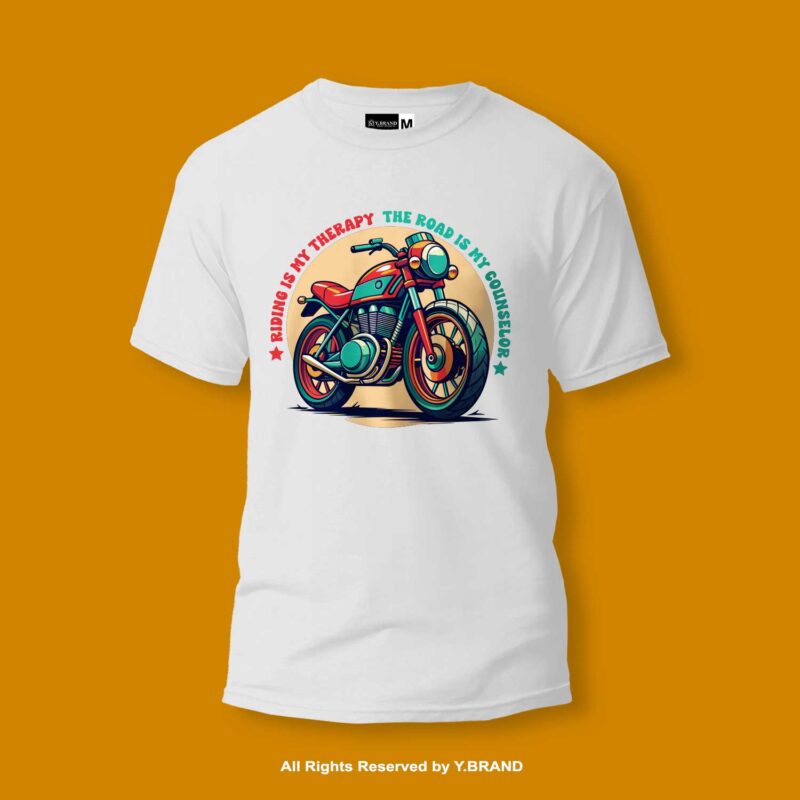 Riding Is My Therapy Round Neck T-shirt PMTS-1412 6 TS 1412 W