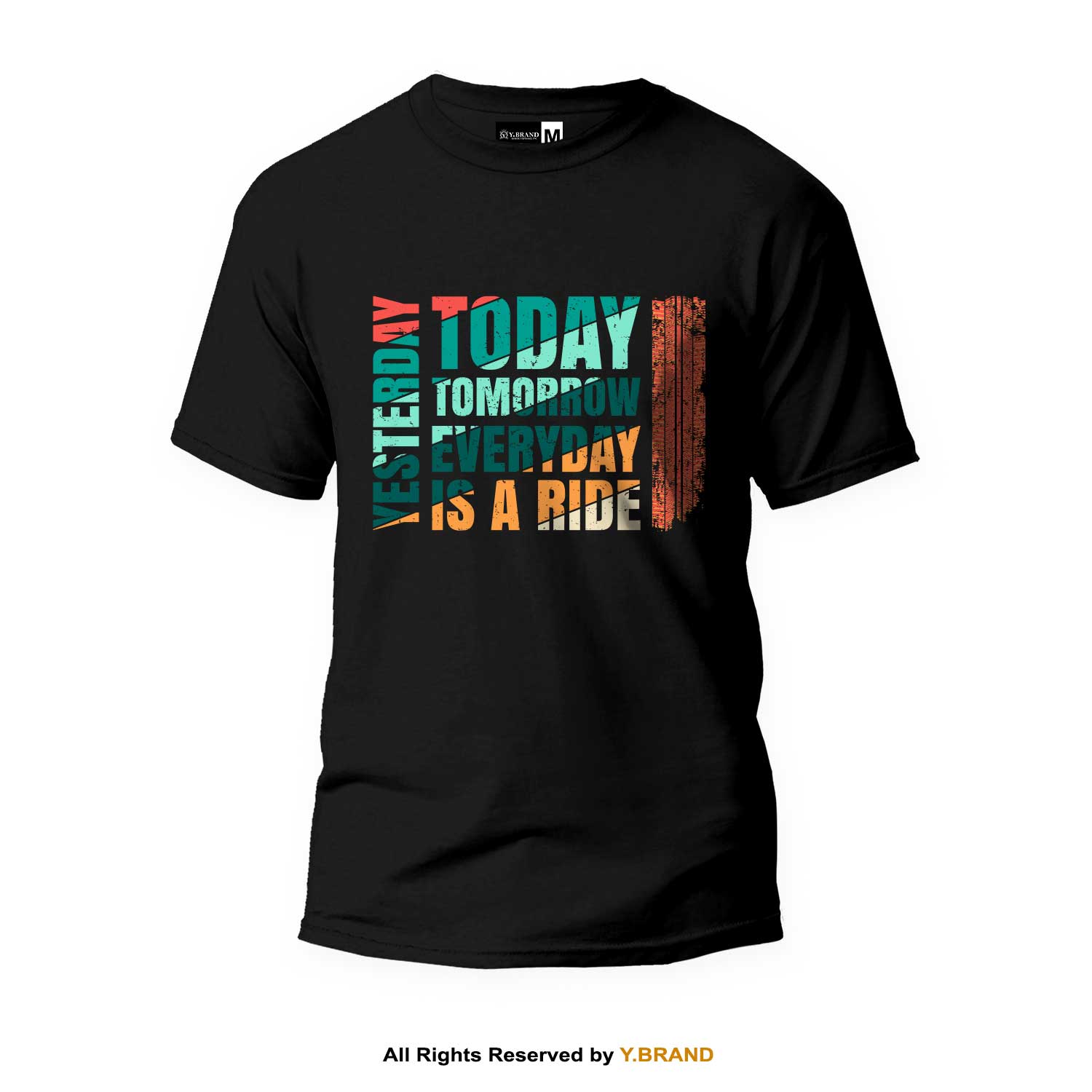 TS-1414-B Everyday Is A Ride Round Neck T-shirt PMTS-1414 - Image 1