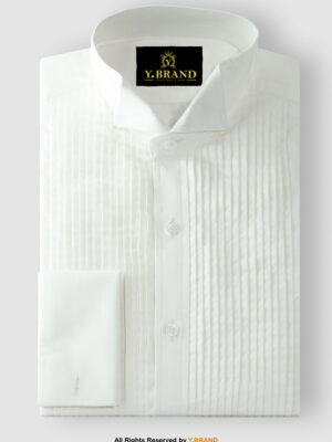 Tuxedo Wing Collar Pleated Shirt TXDO-1001