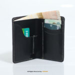 Black Vertical Bifold Leather Wallet with card holder-LW-026 - Image 2