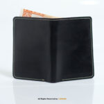 Black Vertical Bifold Leather Wallet with card holder-LW-026 - Image 3