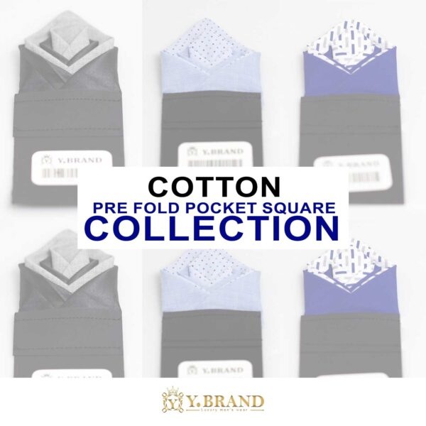 Y.BRAND-Pre-Folded Multi-layered Cotton Pocket Square On Card-Handkerchief PS-1062 1 Y.BRAND-Pre-Folded Multi-layered Cotton Pocket Square On Card-Handkerchief PS-1062