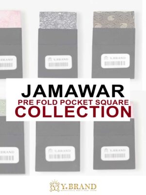 Y.BRAND-Pre-Folded Jamawar-Cover Pocket Square On Card-Handkerchief PS-1064