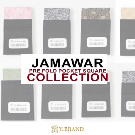 Y.BRAND-Pre-Folded Jamawar-Cover Pocket Square On Card-Handkerchief PS-1064