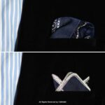 Y.BRAND-Collection of Striped Pocket Square with contrast Border PS-1045 - Image 17