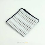 Y.BRAND-Collection of Striped Pocket Square with contrast Border PS-1045 - Image 4