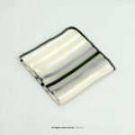 Y.BRAND-Collection of Striped Pocket Square with contrast Border PS-1045 - Image 5