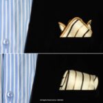 Y.BRAND-Collection of Striped Pocket Square with contrast Border PS-1045 - Image 11