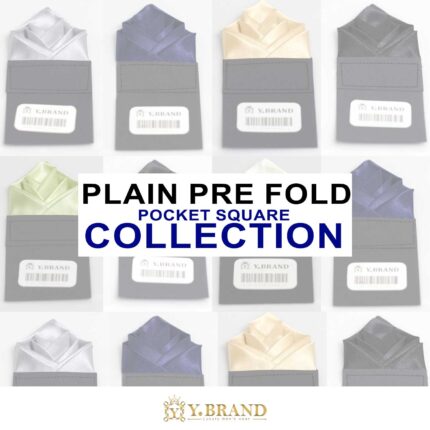 Y.BRAND-Pre-Folded Multi-layered Plain Pocket Square On Card-Handkerchief PS-1063