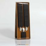 Brown Pattern Design Three clips Elastic Suspender-SB-1013 - Image 2