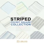 Y.BRAND-Collection of Striped Pocket Square with contrast Border PS-1045