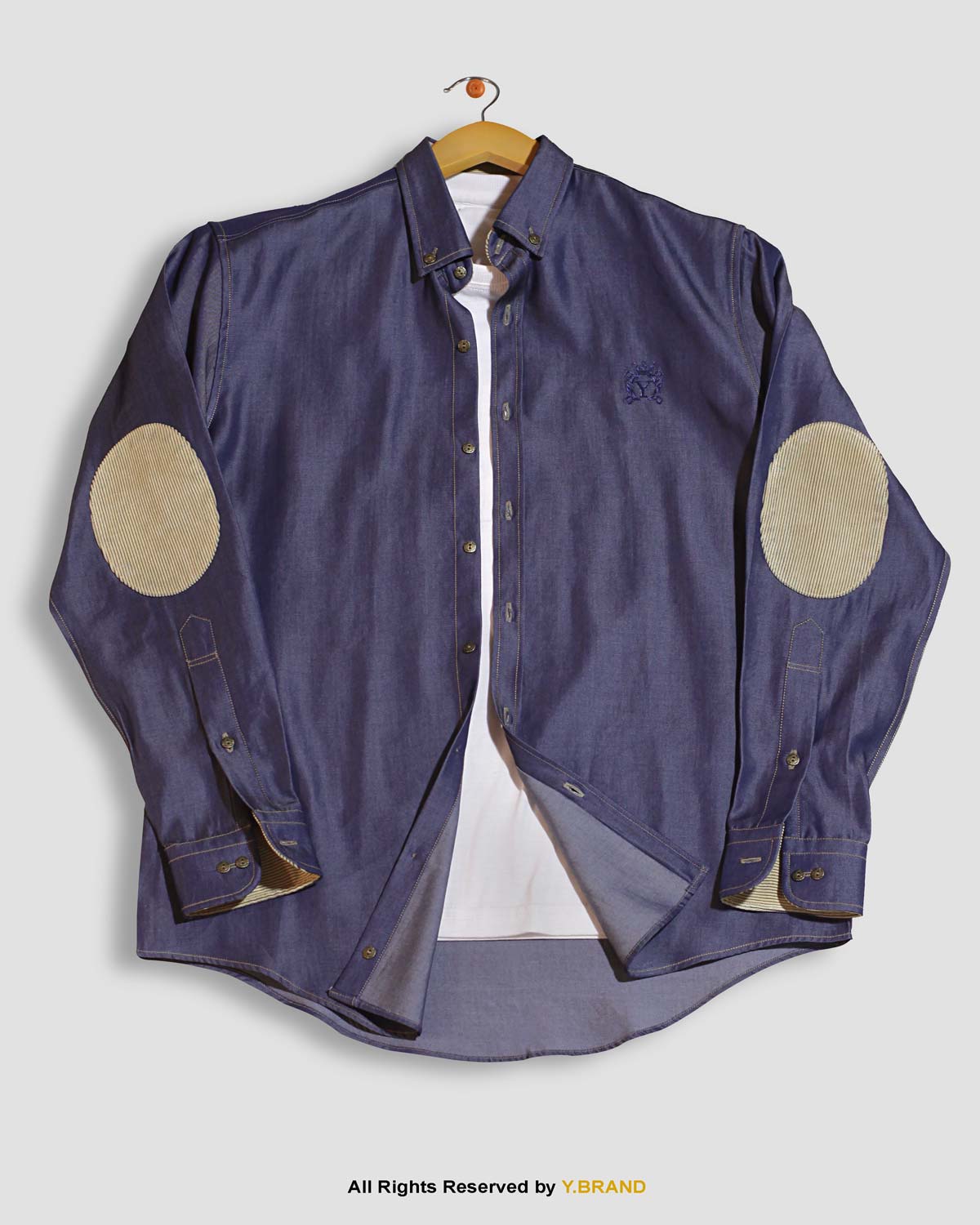 CS-1007a BLUE DENIM SIGNATURE SPORTS SHIRT-CS-1007 - Image 1