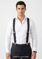 Circle Pattern Three clips Elastic Suspender-SB-1042