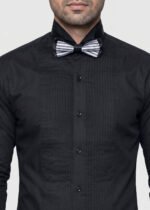 Black Tuxedo Wing Collar Pleated Shirt TXDO-1002 - Image 2