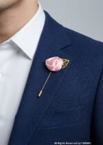 YBRAND-Royal Flower Lapel Pins with Polka Dots-LP-036
